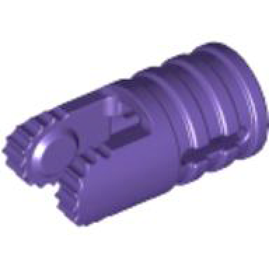dark purple hinge cylinder 1 x 2 locking with 2 fingers and axle hole on ends with slots