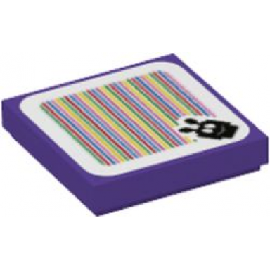 dark purple tile 2 x 2 with super mario scanner code ant trooper pattern sticker - set 71402