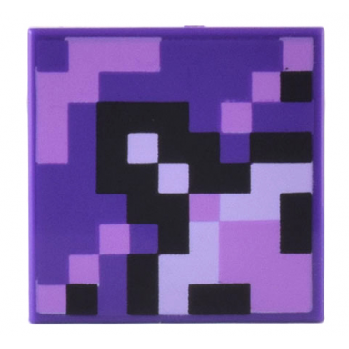 dark purple tile 2 x 2 with minecraft pixelated medium lavender black and white glazed terracotta pattern