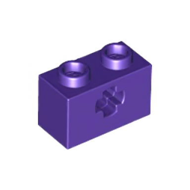 dark purple technic brick 1 x 2 with axle hole