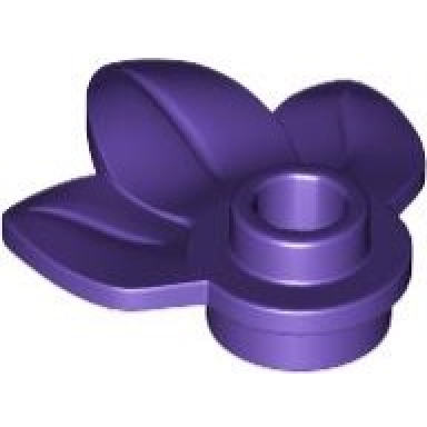 dark purple plant plate round 1 x 1 with 3 leaves