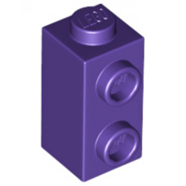 dark purple brick modified 1 x 1 x 1 2 3 with studs on side