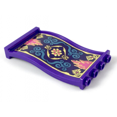 dark purple panel 1 x 4 x 6 wavy with magic carpet pattern sticker - set 41161