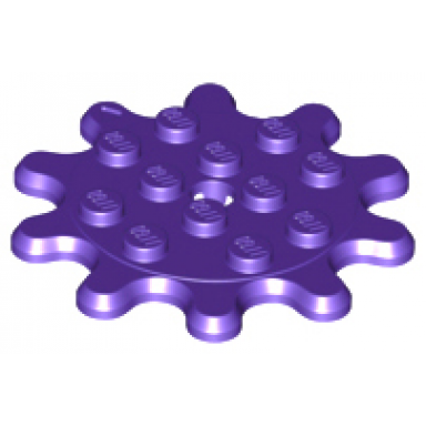 dark purple plate round 4 x 4 gear 10 tooth