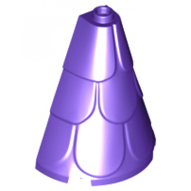 dark purple tower roof 2 x 4 x 4 half cone shaped with roof tiles