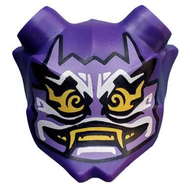 dark purple minifigure visor mask ninjago oni with mask of hatred with closed mouth pattern
