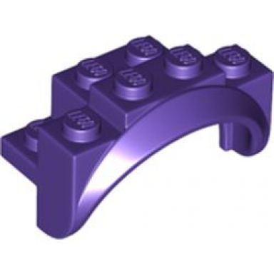 dark purple vehicle mudguard 4 x 2 1 2 x 2 with arch round solid studs and rounded legs