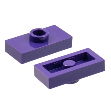 dark purple plate modified 1 x 2 with 1 stud without groove jumper