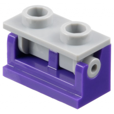 dark purple hinge brick 1 x 2 with light bluish gray top plate 3937 3938