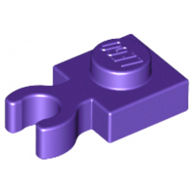 dark purple plate modified 1 x 1 with open o clip thick vertical grip
