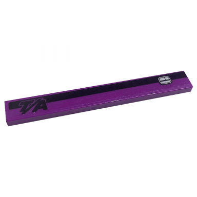 dark purple tile 1 x 8 with black stripe t a and silver car door handle pattern model left side sticker - set 76904