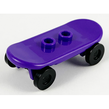 dark purple minifigure utensil skateboard deck with black wheels 42511 2496
