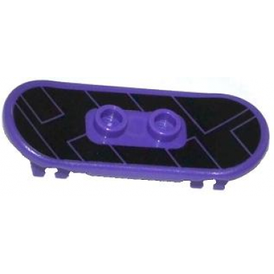 dark purple minifigure utensil skateboard deck with rectangles on black background pattern sticker - set 79105