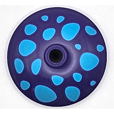 dark purple dish 3 x 3 inverted radar with medium azure mushroom spots pattern