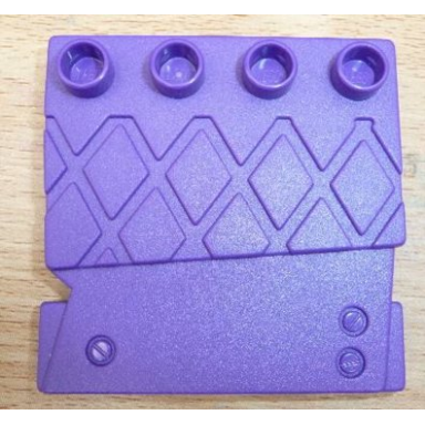 dark purple duplo tile modified 4 x 4 studs on edge and groove lines little robots