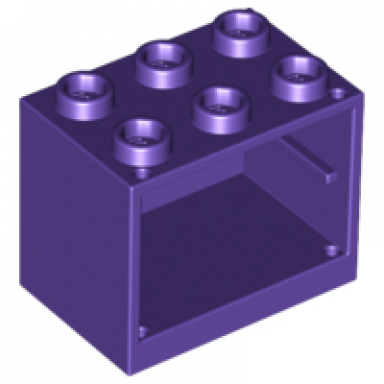 dark purple container cupboard 2 x 3 x 2 - hollow studs