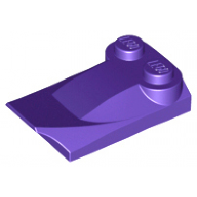 dark purple slope curved 3 x 2 x 2 3 with 2 studs wing end