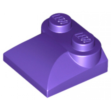 dark purple slope curved 2 x 2 x 2 3 with 2 studs and curved sides