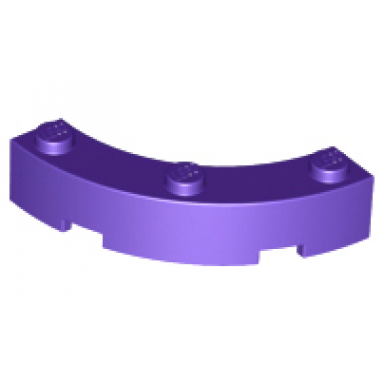 dark purple brick round corner 4 x 4 macaroni with 3 studs
