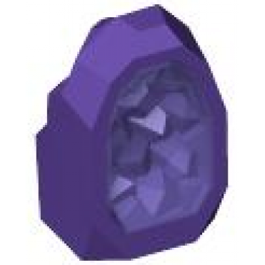 dark purple rock 1 x 1 geode with molded trans-purple crystals pattern
