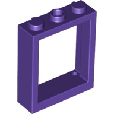 dark purple window 1 x 3 x 3 flat front