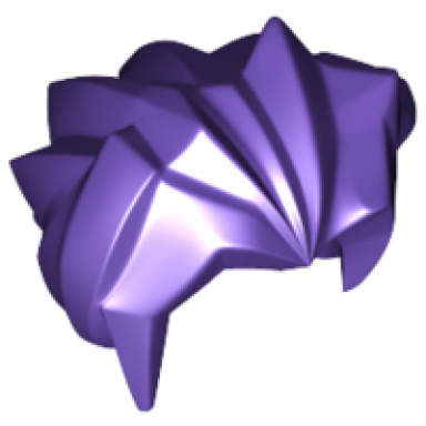 dark purple minifigure hair angular swept back - flexible rubber