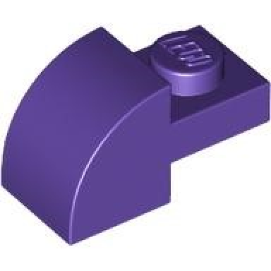 dark purple slope curved 2 x 1 with recessed stud