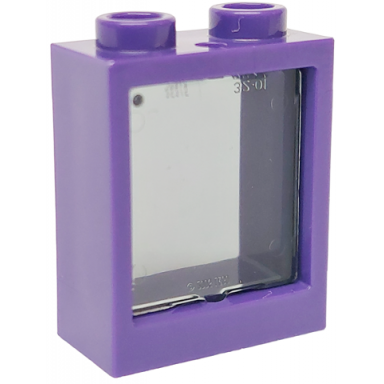 dark purple window 1 x 2 x 2 flat front with trans-black glass 60592 60601