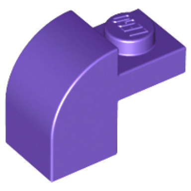 dark purple slope curved 2 x 1 x 1 1 3 with recessed stud
