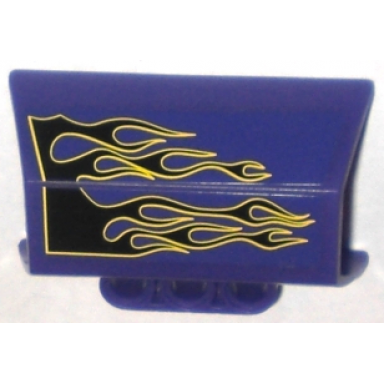 dark purple technic panel engine block half side intake with black flames pattern model left side stickers - set 5982