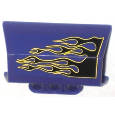 dark purple technic panel engine block half side intake with black flames pattern model right side stickers - set 5982