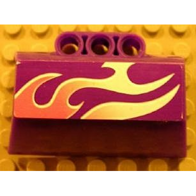 dark purple technic panel engine block half side intake with flames pattern model left side sticker - set 8491