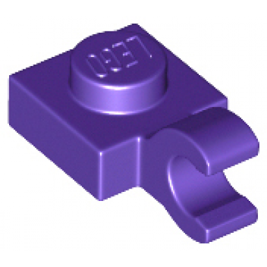 dark purple plate modified 1 x 1 with open o clip horizontal grip