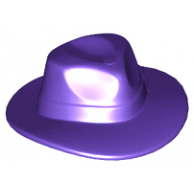 dark purple minifigure headgear hat wide brim outback style fedora