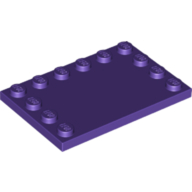 dark purple tile modified 4 x 6 with studs on edges