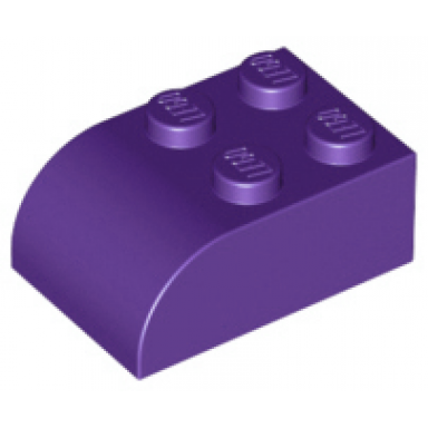 dark purple slope curved 3 x 2 with 4 studs