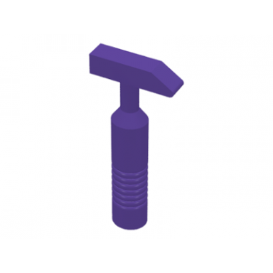 dark purple minifigure utensil tool cross pein hammer - 6-rib handle