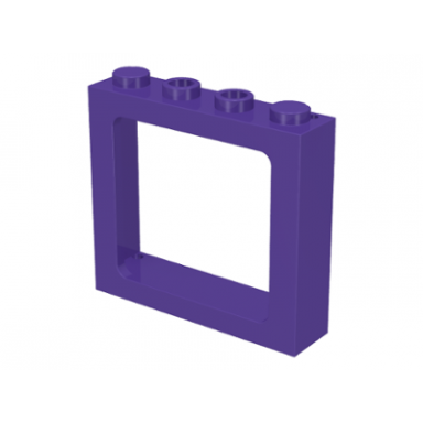 dark purple window 1 x 4 x 3 train - 2 hollow studs and 2 solid studs