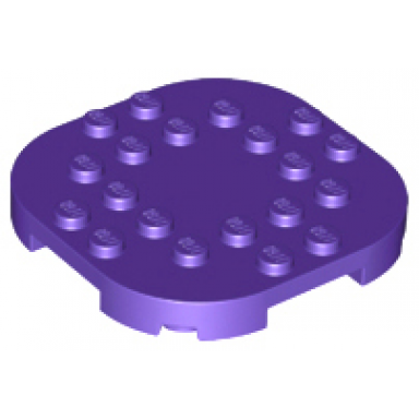 dark purple plate modified 6 x 6 with rounded corners and 4 feet
