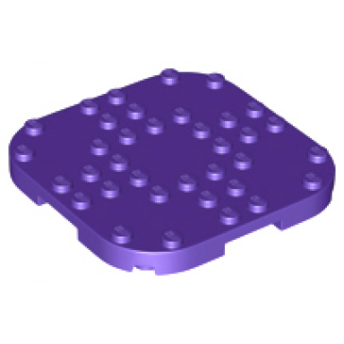 dark purple plate modified 8 x 8 with rounded corners and 4 feet