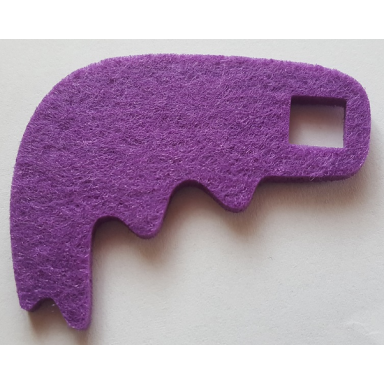 dark purple felt fabric 7 x 6 wing thick with square hole