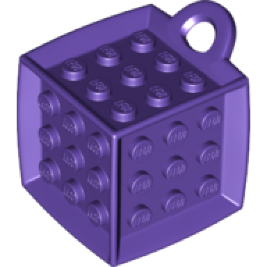 dark purple bag tag cube with 3 x 3 studs on all sides