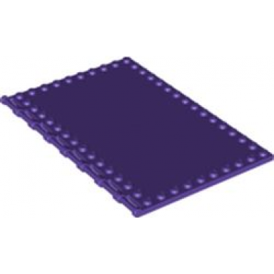 dark purple tile modified 10 x 16 with studs on edges and bar handles