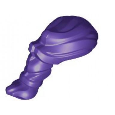 dark purple minifigure hair narrow swept back with ponytail