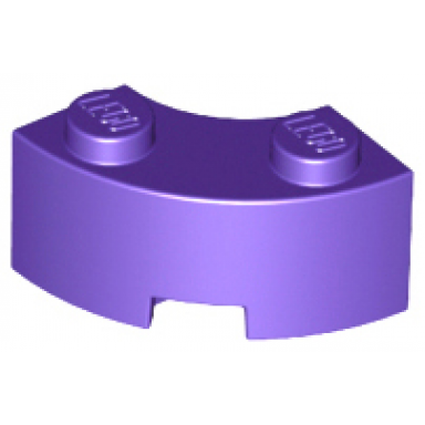 dark purple brick round corner 2 x 2 macaroni with stud notch and reinforced underside