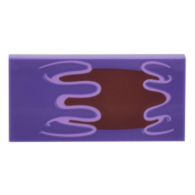 dark purple tile 2 x 4 with dark red open mouth with lavender slime lips pattern super mario bogmire lower face