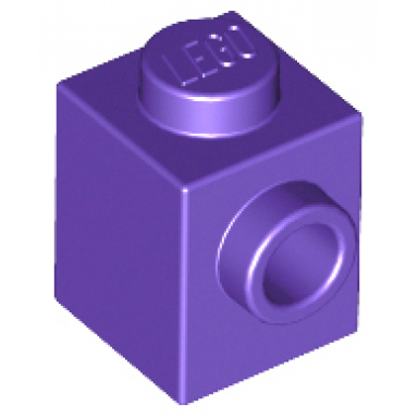 dark purple brick modified 1 x 1 with stud on side