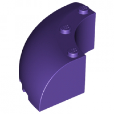 dark purple brick round corner 6 x 6 x 2