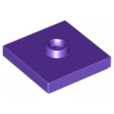 dark purple plate modified 2 x 2 with groove and 1 stud in center jumper