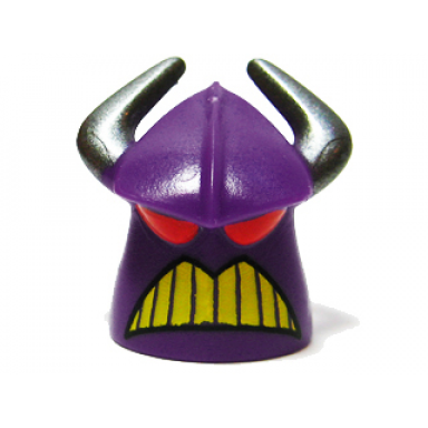dark purple minifigure head modified zurg pattern